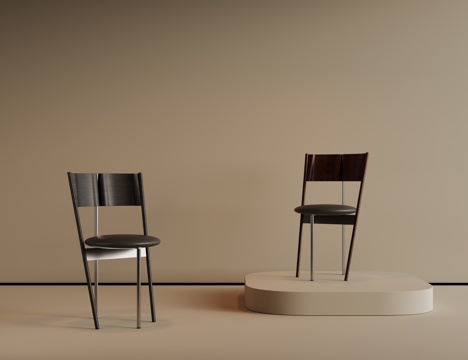 现代餐椅 中古椅子 餐桌椅 书桌椅 布艺椅子 写字椅su模型