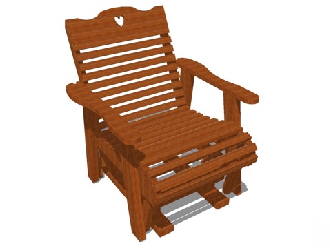 椅子 躺椅 实木椅子 单椅su模型