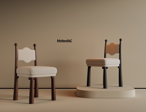 现代餐椅 中古椅子 餐桌椅 书桌椅 布艺椅子 写字椅su模型