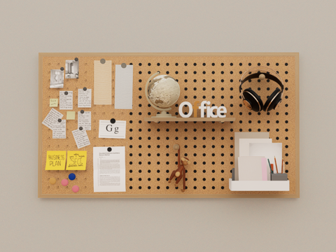 洞洞板置物架su模型