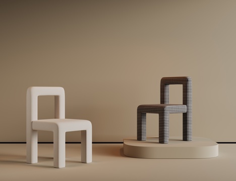 现代餐椅 中古椅子 餐桌椅 书桌椅 布艺椅子 写字椅su模型