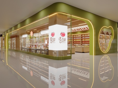  零食店，小超市，食品店3d模型 