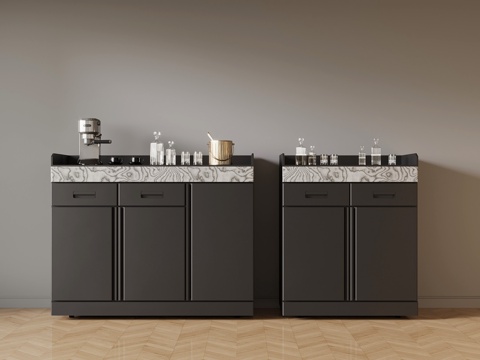  现代意式茶水柜3d模型 