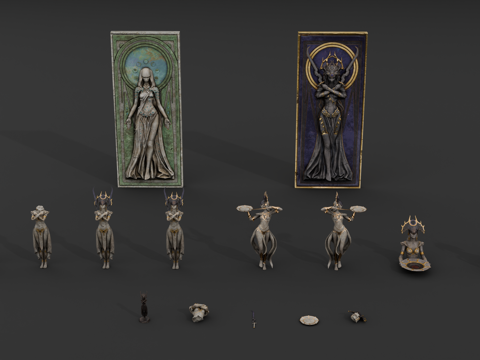 雕像 石像 欧式复古雕像 神话雕像 人物雕像su模型