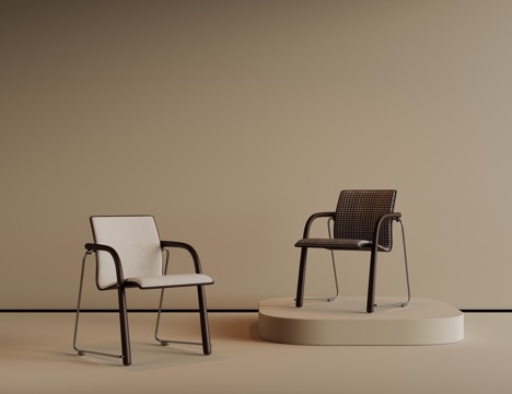 现代餐椅 中古椅子 餐桌椅 书桌椅 布艺椅子 写字椅su模型