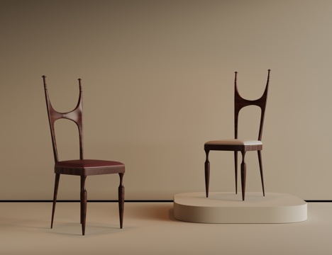 现代餐椅 中古椅子 餐桌椅 书桌椅 布艺椅子 写字椅su模型