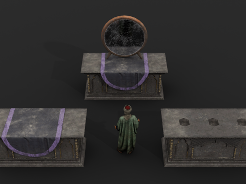 西方祭台 祭祀台 西方供桌 石台 中世纪石桌su模型