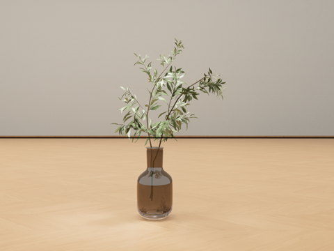花瓶绿植su模型