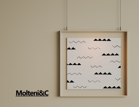 现代极简挂画 侘寂中古风挂画 奶油风装饰画 意式挂画 黑白灰su模型