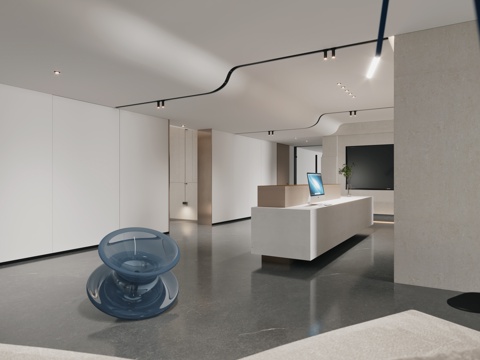  前台大厅3d模型 