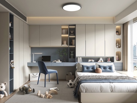 男孩房榻榻米卧室su模型