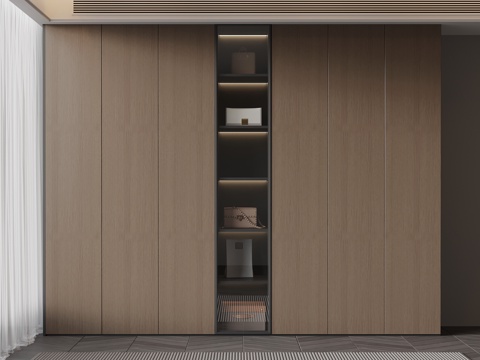 意式衣柜 极简衣柜su模型