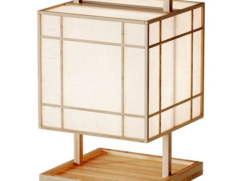 木质台灯 地灯 景观灯su模型