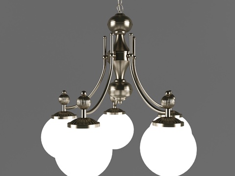 现代吊灯 玻璃吊灯 圆形小球吊灯 客厅卧室吊灯su模型