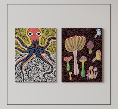 现代极简挂画 侘寂中古风挂画 奶油风装饰画 意式挂画 黑白灰su模型