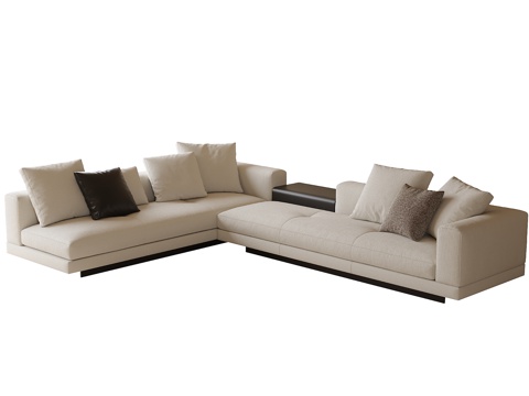 现代多人沙发 转角沙发 布艺沙发su模型