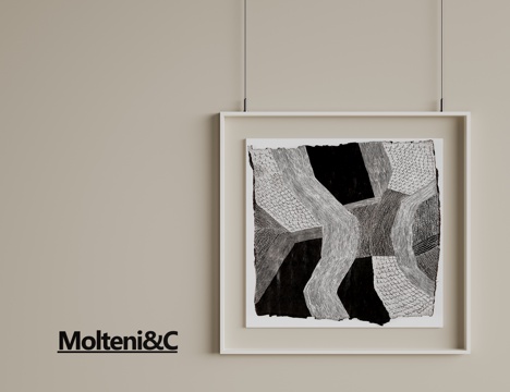 现代极简挂画 侘寂中古风挂画 奶油风装饰画 意式挂画 黑白灰su模型