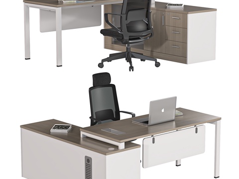 现代办公桌椅 办公桌 办公椅 主管桌 班台 经理桌 工位 领su模型