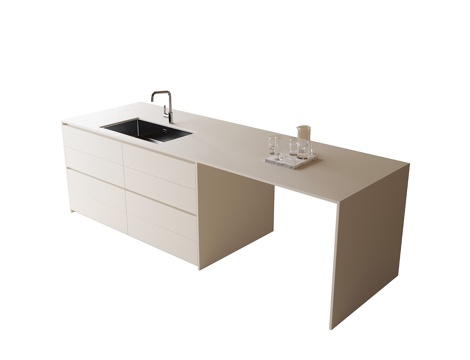 现代岛台餐桌su模型