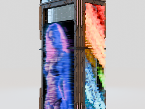 赛博朋克建筑 科幻建筑 商业街建筑 工业建筑 城市街道建筑su模型