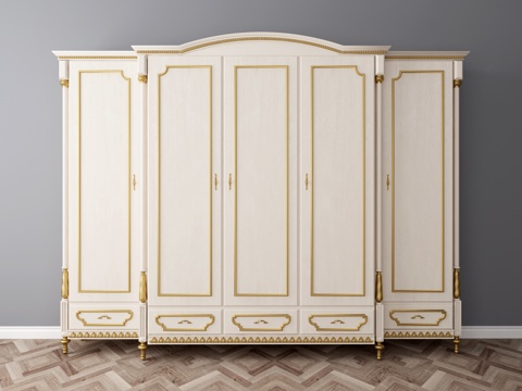  简欧实木衣柜 衣柜 实木衣柜 简欧风格3d模型 