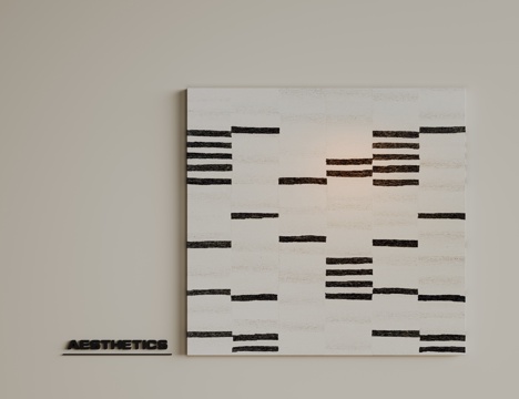 现代极简挂画 侘寂中古风挂画 奶油风装饰画 意式挂画 黑白灰su模型