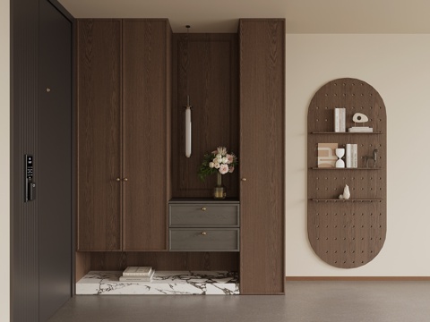 中古风鞋柜 入户鞋柜su模型