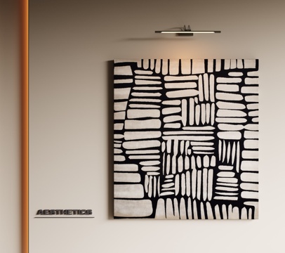 现代极简挂画 侘寂中古风挂画 奶油风装饰画 意式挂画 黑白灰su模型