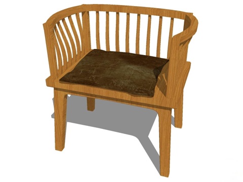 椅子 座椅 实木椅子 单椅 家居椅子 休闲椅su模型