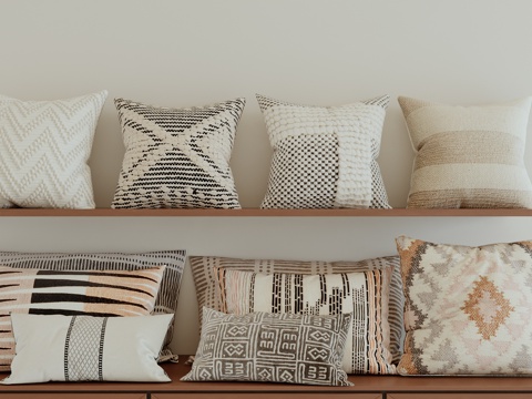  现代抱枕靠枕靠垫枕头3d模型 