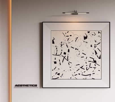 现代极简挂画 侘寂中古风挂画 奶油风装饰画 意式挂画 黑白灰su模型