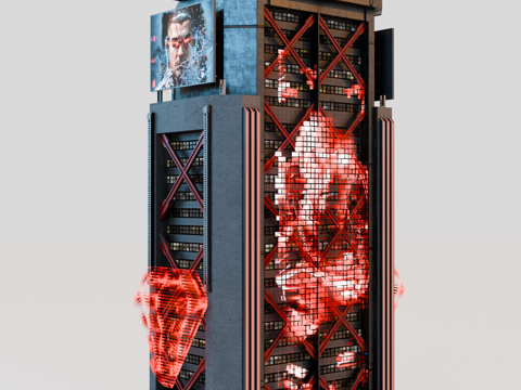 赛博朋克建筑 科幻建筑 商业街建筑 工业建筑 城市街道建筑su模型