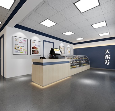  现代便利店 超市 超市货架 蛋糕展示柜 现代前台 现代收银台3d模型 