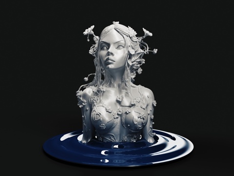 雕塑 女精灵 游戏角色3d模型