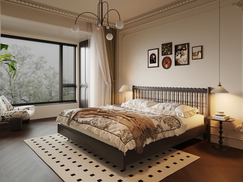 法式卧室su模型