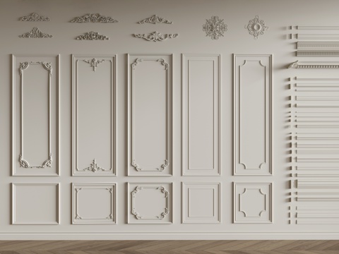 石膏 角花 石膏线 踢脚线 角线 石膏背景墙su模型