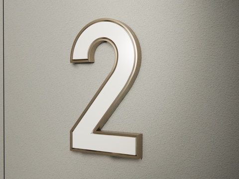 现代标识标牌 标识 楼栋牌 楼栋号su模型