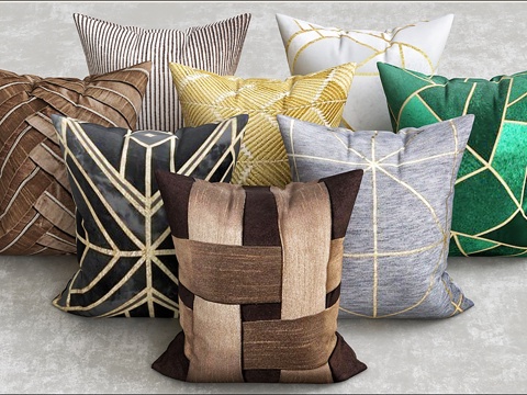 现代抱枕 布艺抱枕  枕头  腰枕su模型