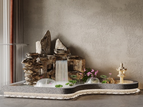 景观小品 新中式景观su模型