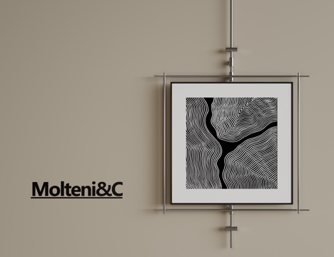 现代极简挂画 侘寂中古风挂画 奶油风装饰画 意式挂画 黑白灰su模型