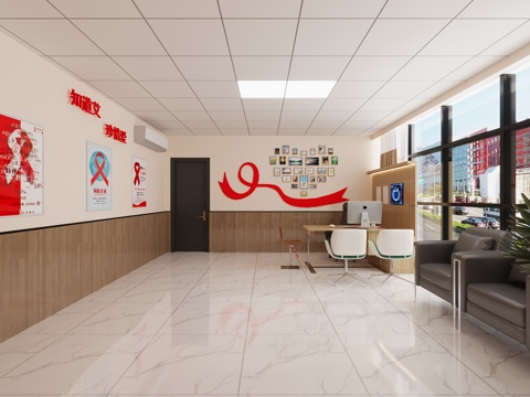  艾滋病患者诊疗室3d模型 