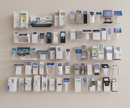 触控一体机 挂号机 排号机 广告机 自助机 收银机su模型