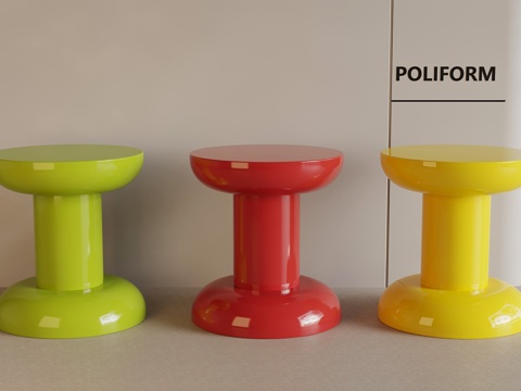 现代多巴胺凳子 圆凳su模型