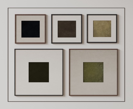 现代极简挂画 侘寂中古风挂画 奶油风装饰画 意式挂画 黑白灰su模型