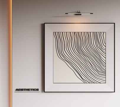 现代极简挂画 侘寂中古风挂画 奶油风装饰画 意式挂画 黑白灰su模型