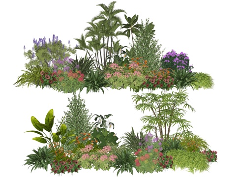 现代庭院植物景观su模型