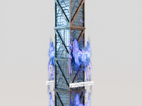 赛博朋克建筑 科幻建筑 商业街建筑 工业建筑 城市街道建筑su模型