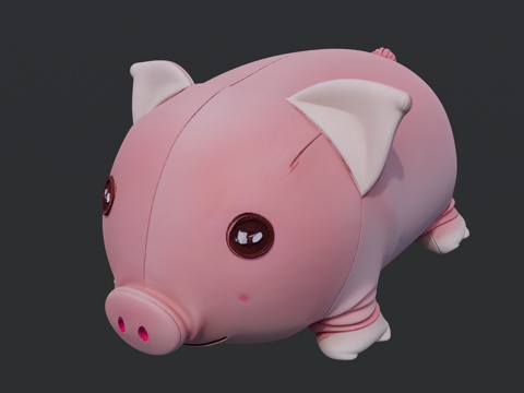 小粉猪布玩具su模型