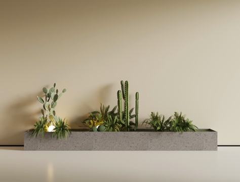 现代绿植小景观su模型