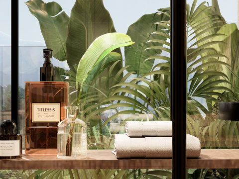 洗浴用品摆件组合su模型